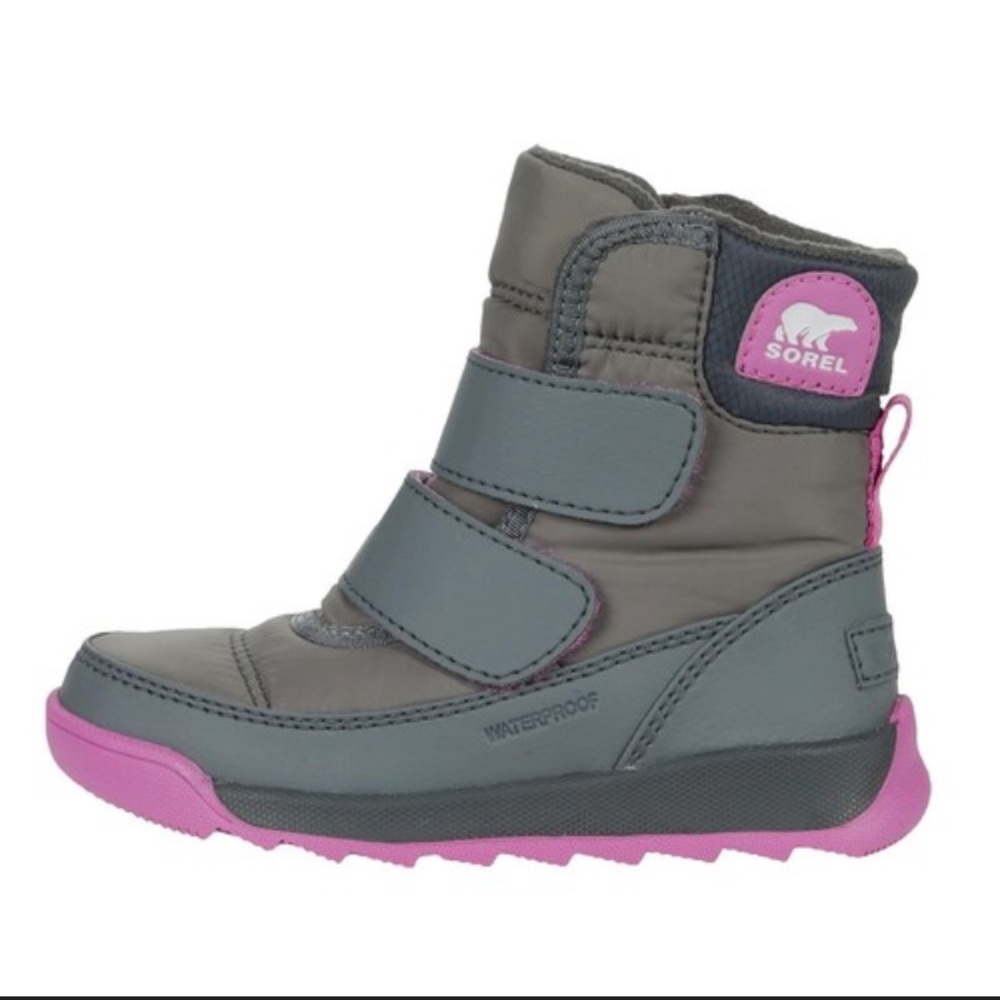 Sorel Whitney II Strap WP Snow Boots Toddler Waterproof Pink Grey Size 6 Girl